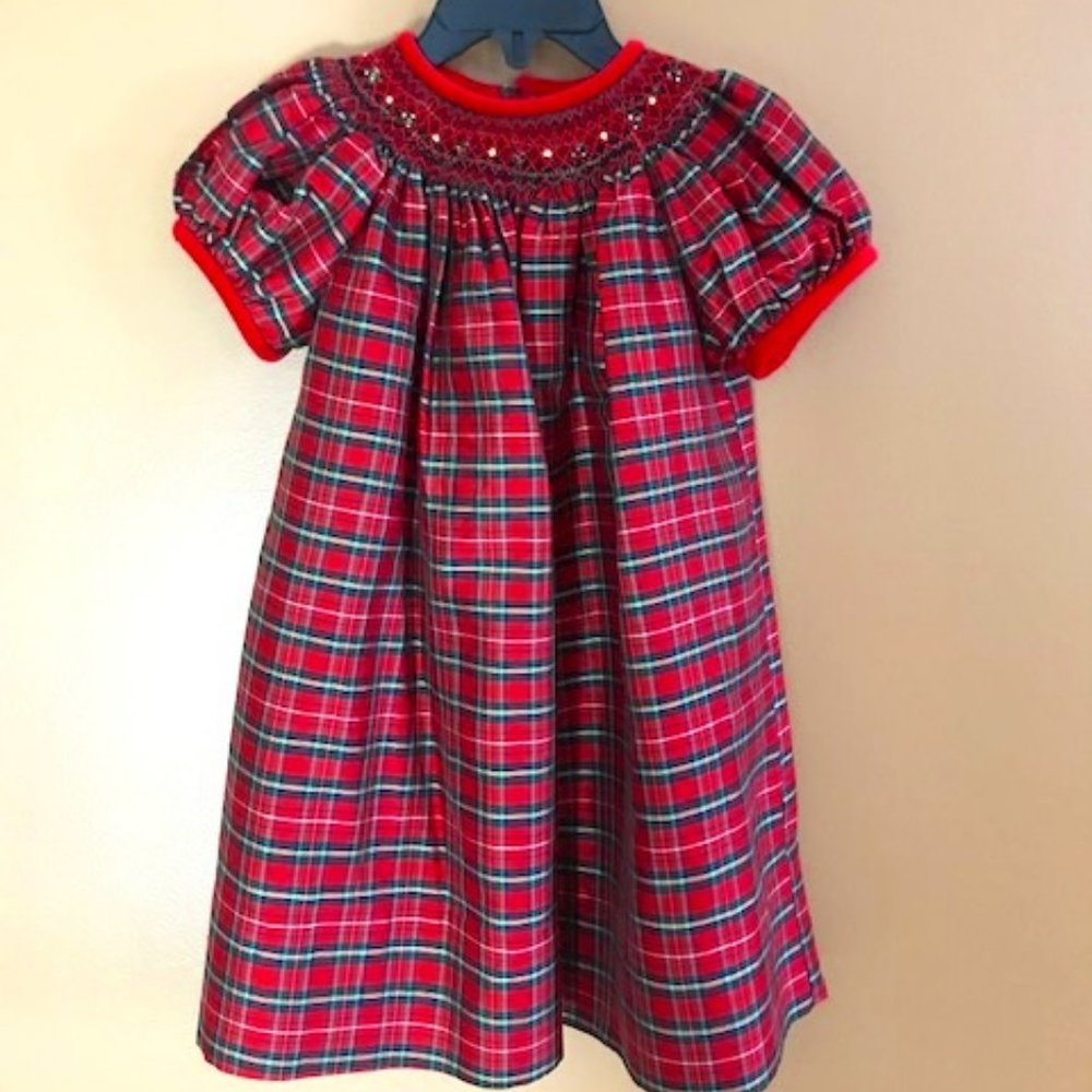 Vive la Fete plaid smocked dress